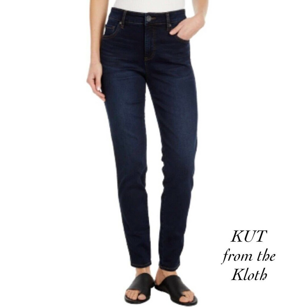 Kut from the Kloth Diana High-Rise Fab Ab Skinny Dark Blue Jeans NWT Size 4P